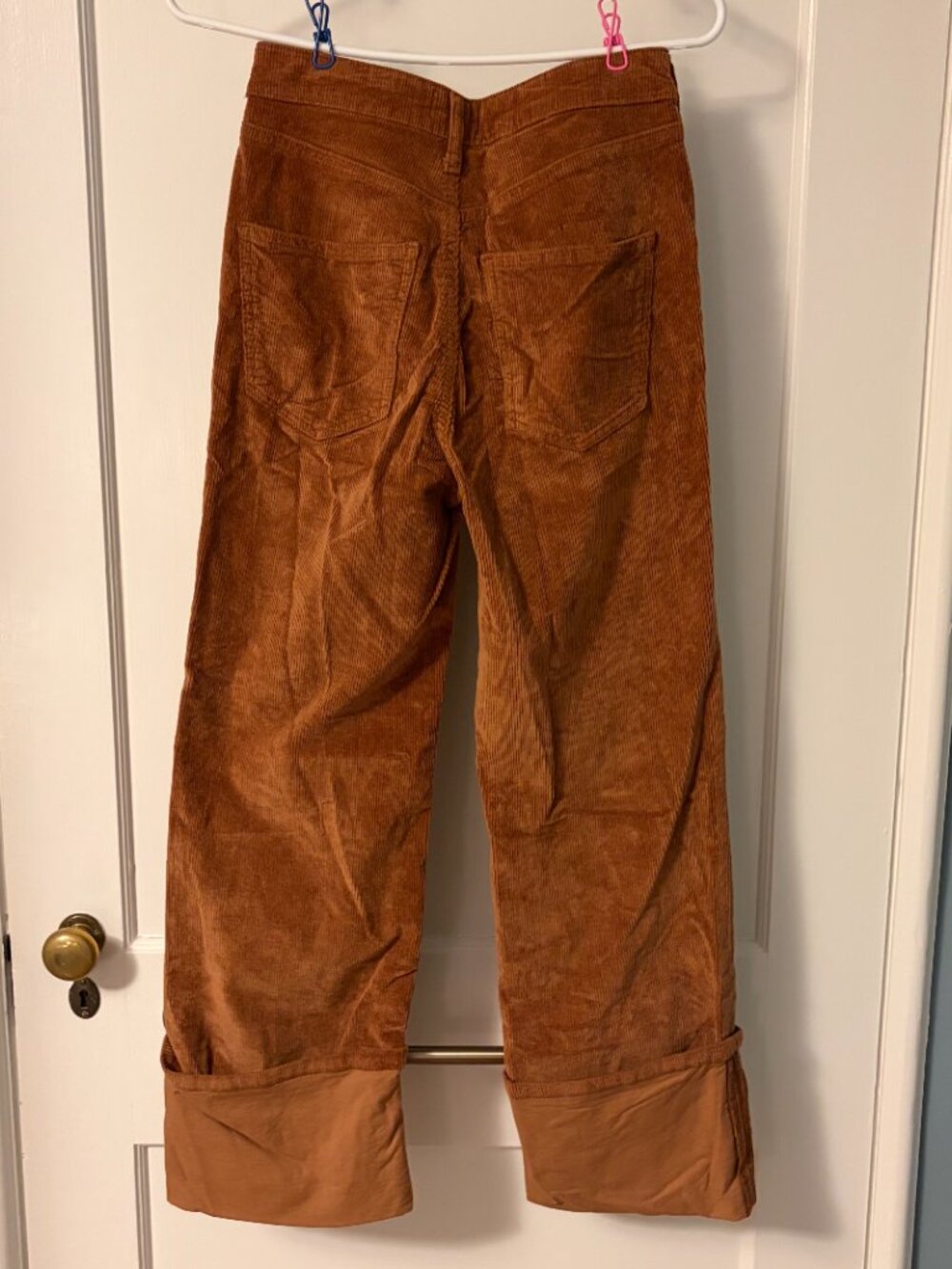 Pilcro The Scotty Cuffed High-Rise Straight Leg Jeans Corduroy Edition size 25 - Picture 4 of 11